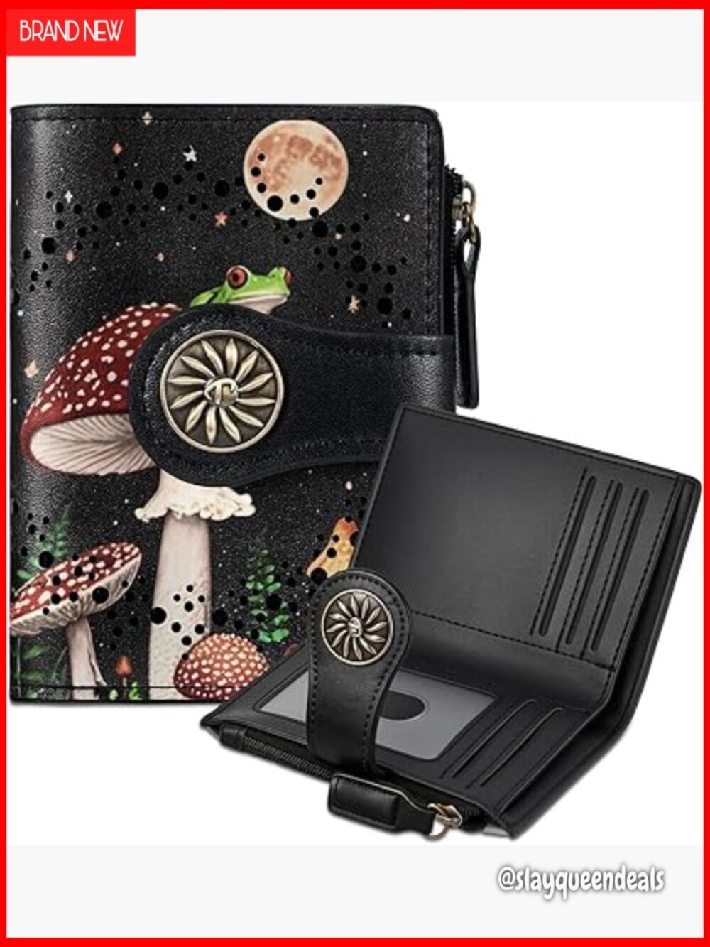Small Leather Bifold Wallet with RFID Blocking and Zipper Coin Pocket